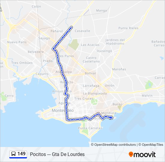 149 ómnibus Line Map