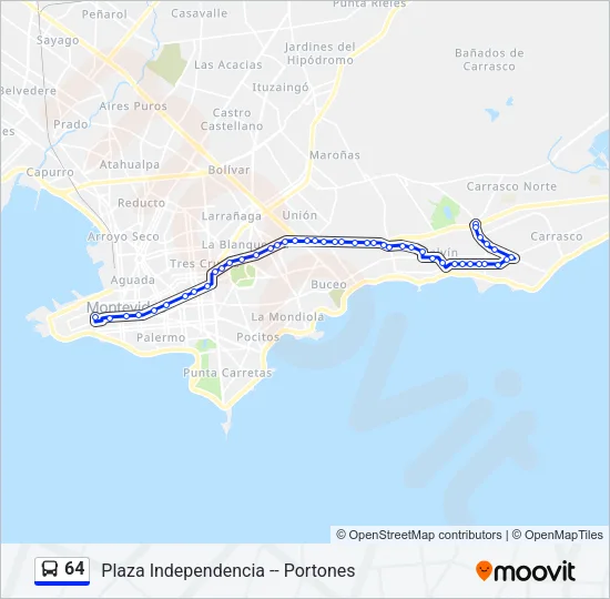 64 Ómnibus Line Map