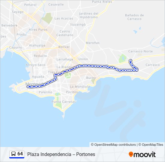 64 Ómnibus Line Map