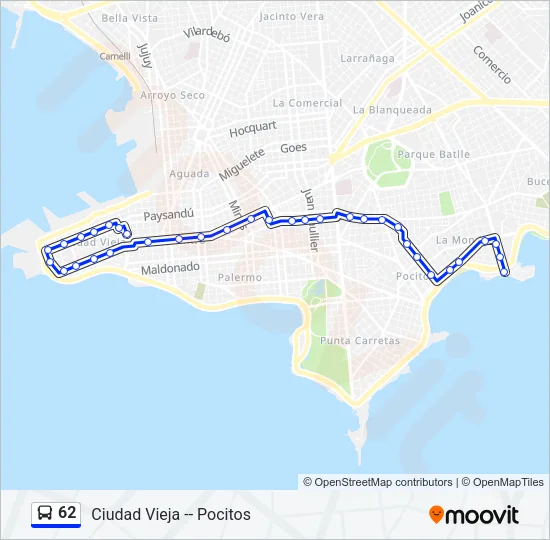 62 Ómnibus Line Map