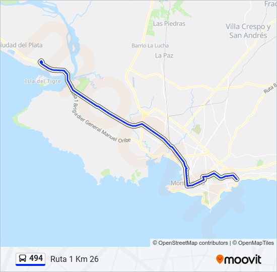 Mapa de 494 de Ómnibus