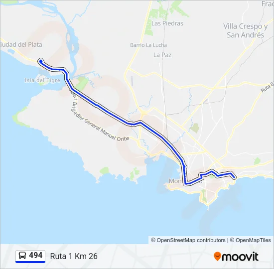494 Ómnibus Line Map