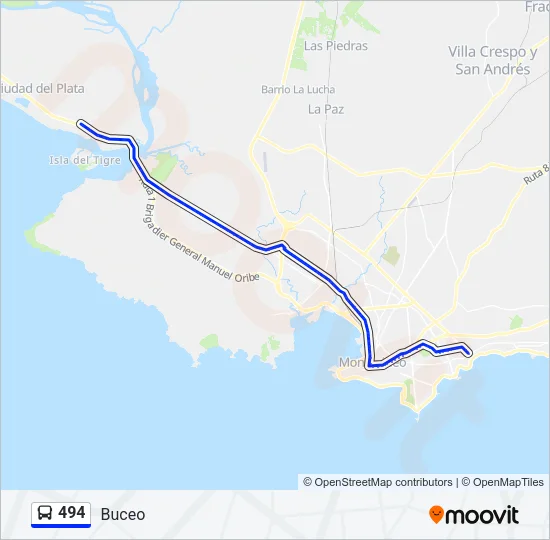 494 Ómnibus Line Map