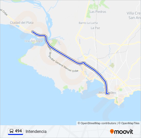 494 Ómnibus Line Map