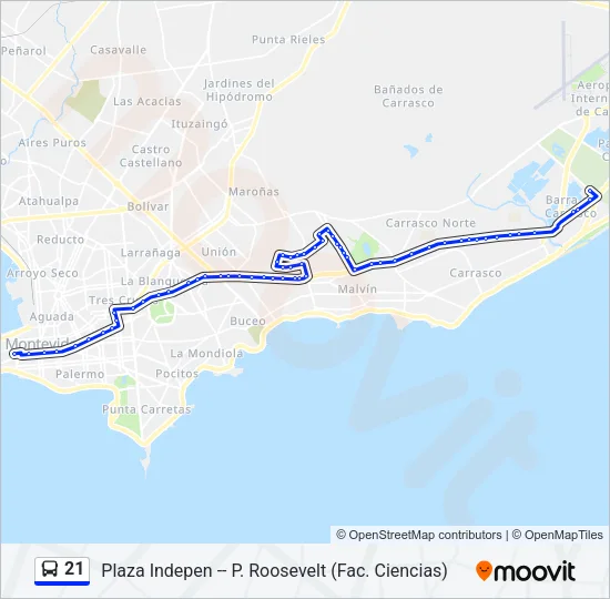 21 Ómnibus Line Map