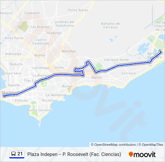 21 Ómnibus Line Map
