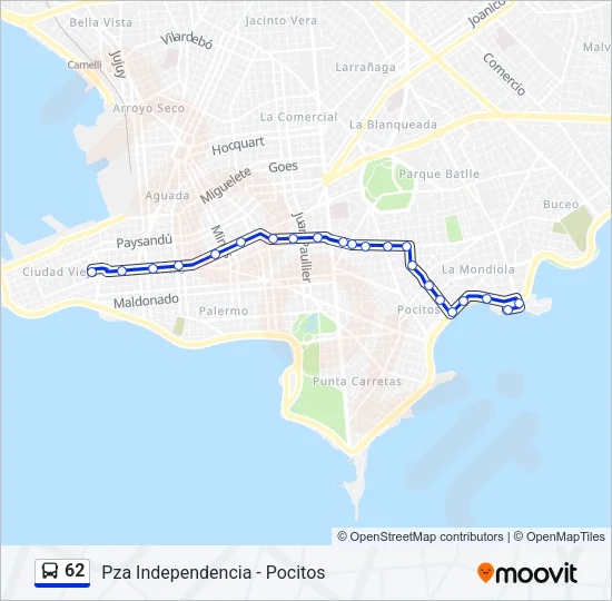 62 Ómnibus Line Map