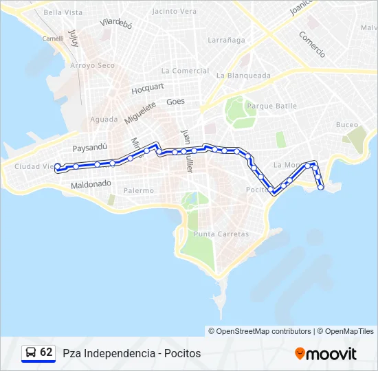 62 Ómnibus Line Map