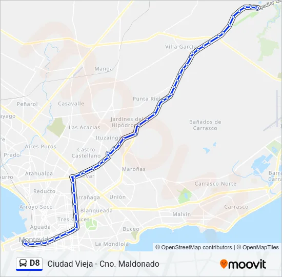 D8 Ómnibus Line Map