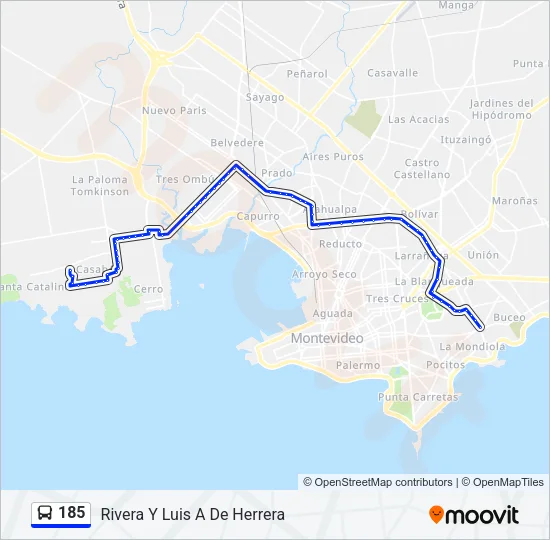 185 Ómnibus Line Map