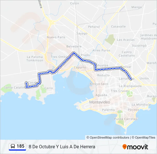 185 Ómnibus Line Map
