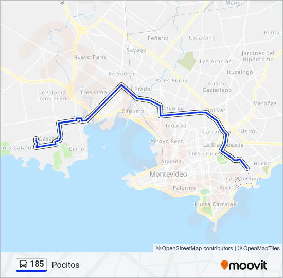 185 Ómnibus Line Map