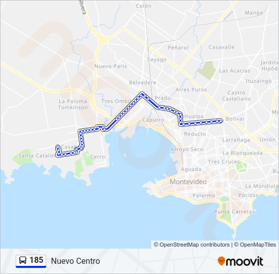 185 Ómnibus Line Map