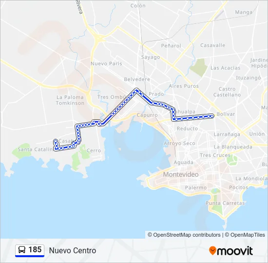 185 Ómnibus Line Map