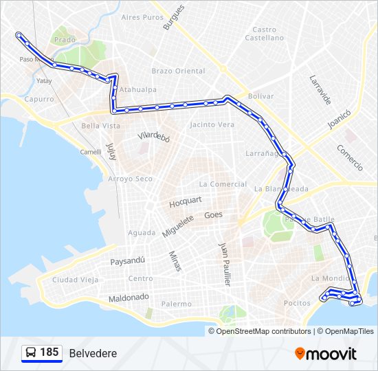 185 Ómnibus Line Map