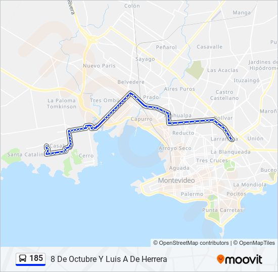 185 ómnibus Line Map