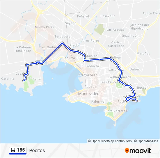 185 Bus Line Map