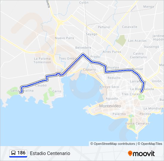 Mapa de 186 de Ómnibus