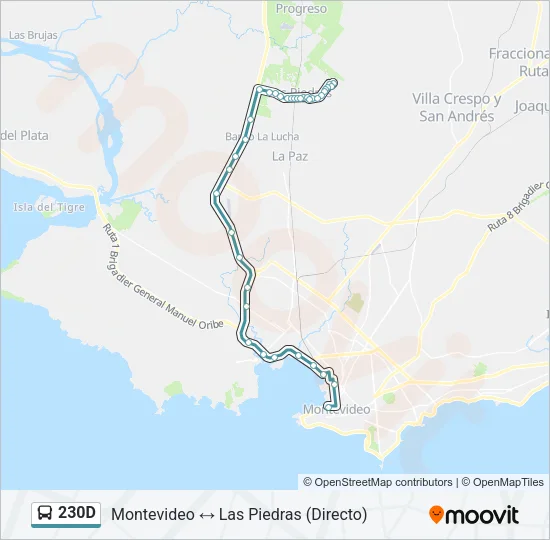 230D Ómnibus Line Map