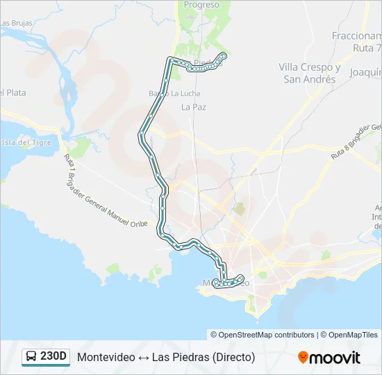 230D Ómnibus Line Map