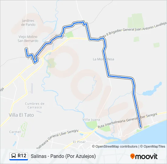 R12 Ómnibus Line Map