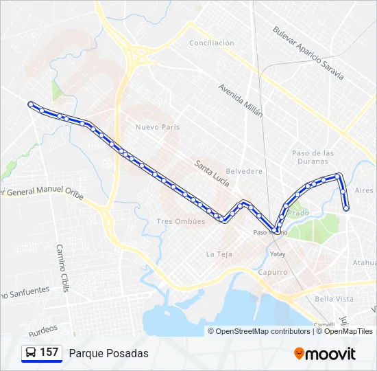 157 Ómnibus Line Map