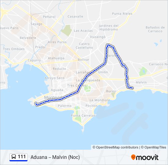 111 Ómnibus Line Map