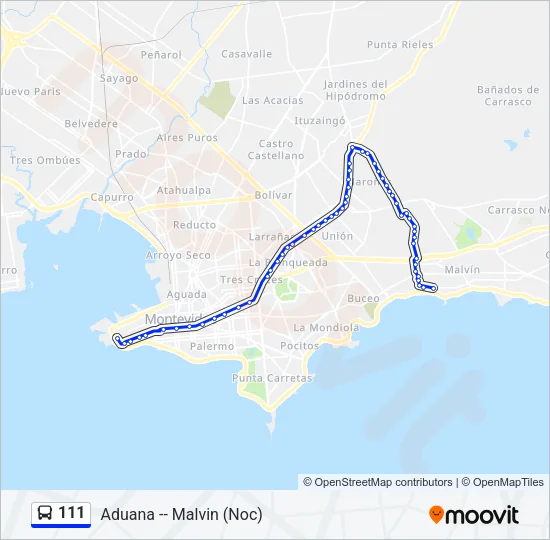 111 Ómnibus Line Map