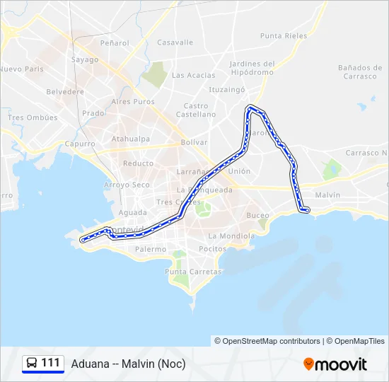 111 Ómnibus Line Map