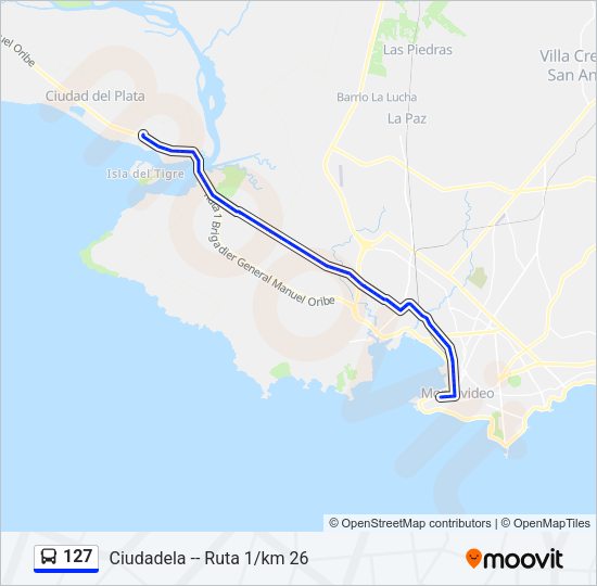 127 Ómnibus Line Map