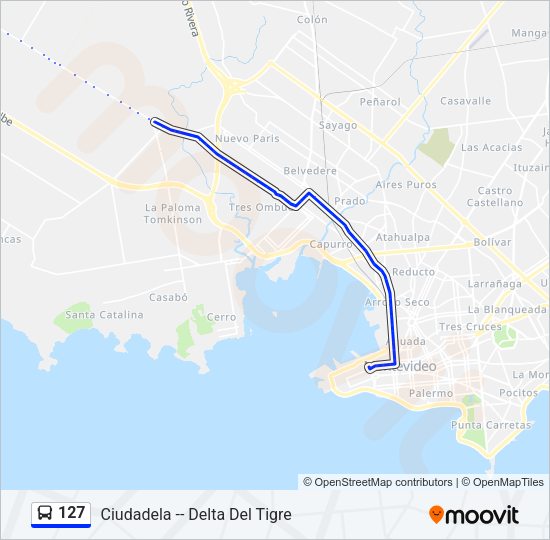 127 Ómnibus Line Map
