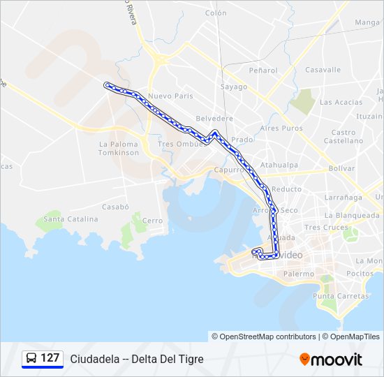 127 Ómnibus Line Map