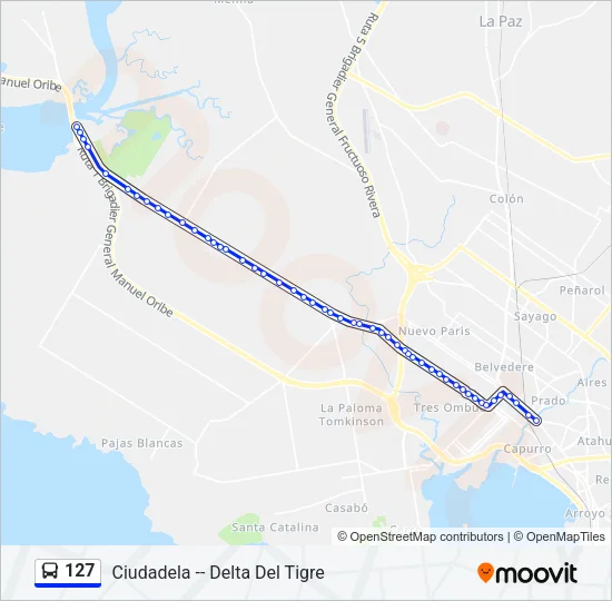 127 Ómnibus Line Map