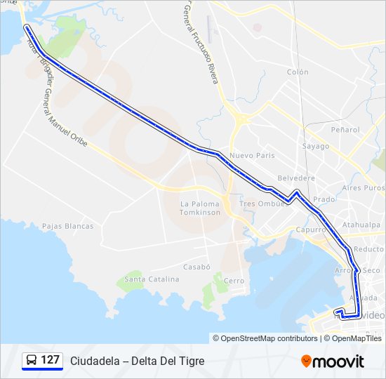 127 Ómnibus Line Map