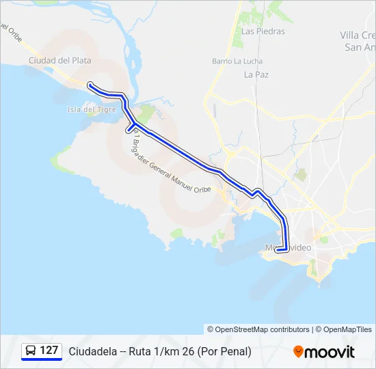 127 Ómnibus Line Map