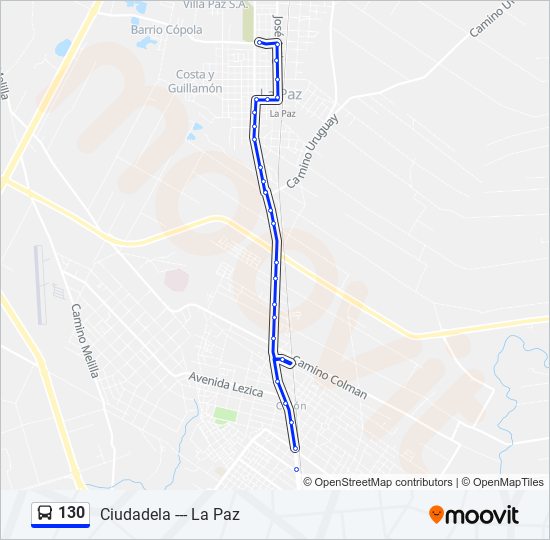 130 Ómnibus Line Map