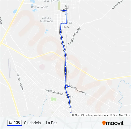 130 Ómnibus Line Map