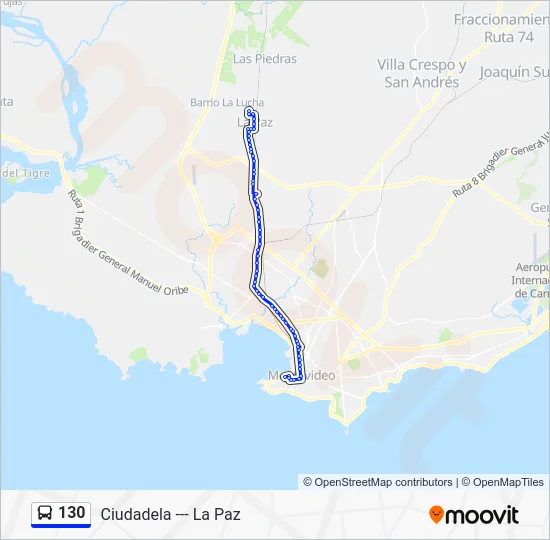 130 Bus Line Map