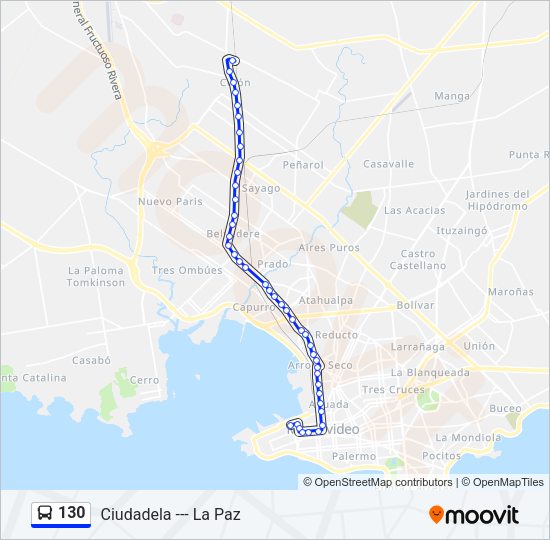 130 Ómnibus Line Map