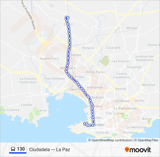 130 Bus Line Map