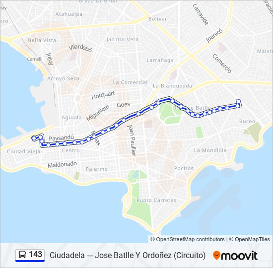 143 Ómnibus Line Map