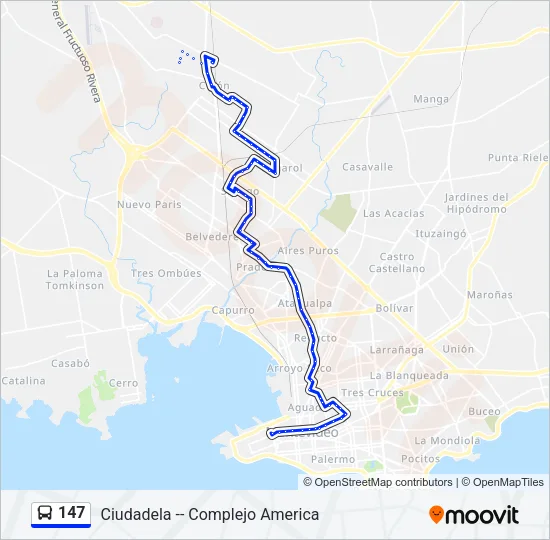 147 Ómnibus Line Map