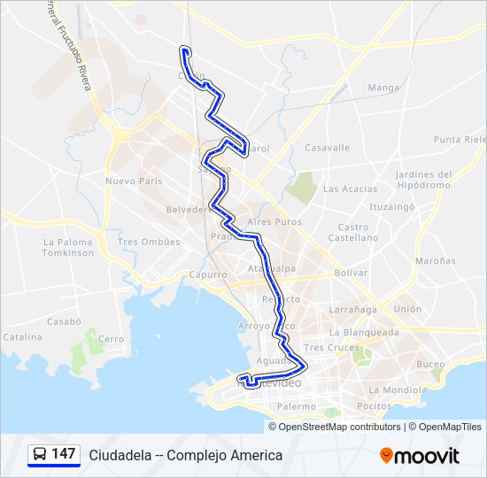147 Ómnibus Line Map