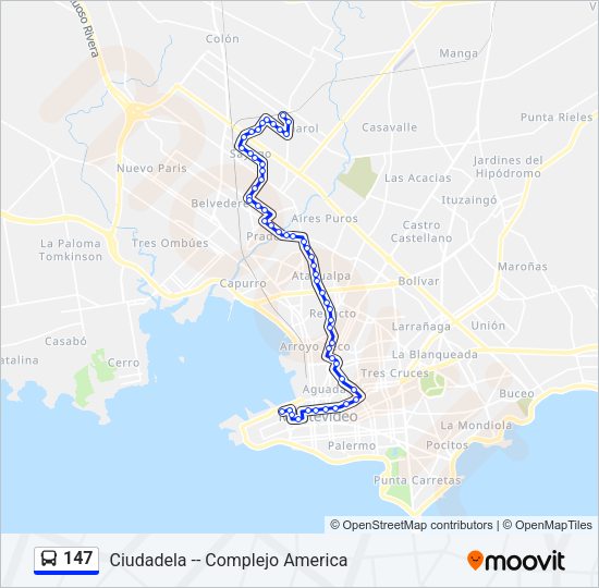 Mapa de 147 de Ómnibus