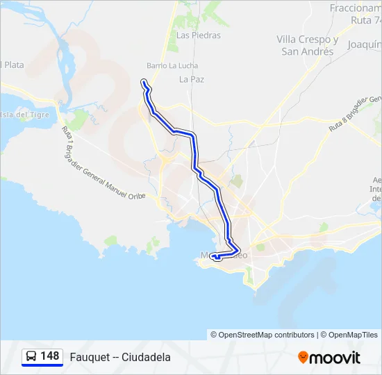 148 Ómnibus Line Map