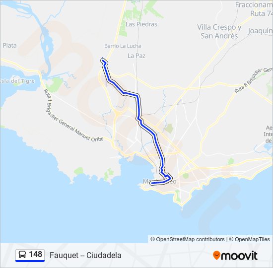 148 Ómnibus Line Map