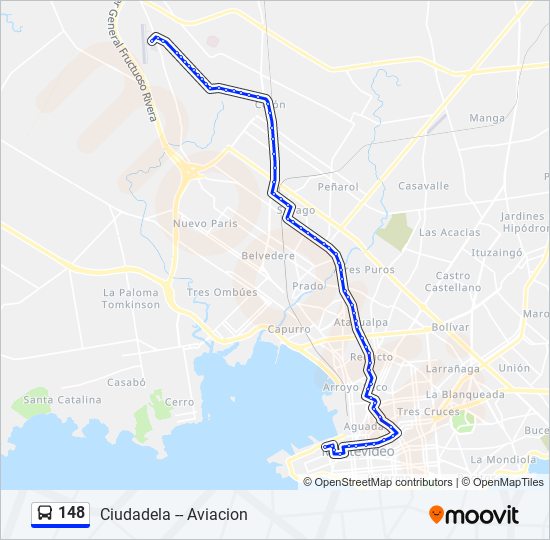 148 ómnibus Line Map