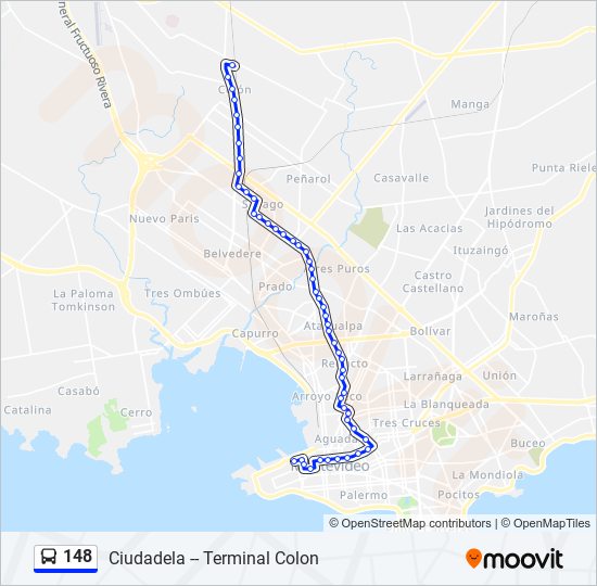 148 Ómnibus Line Map