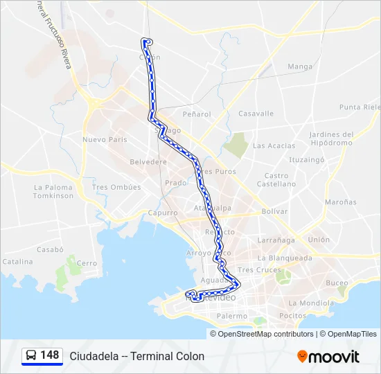 148 Ómnibus Line Map