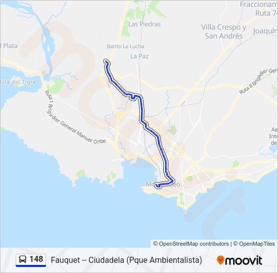 148 Ómnibus Line Map